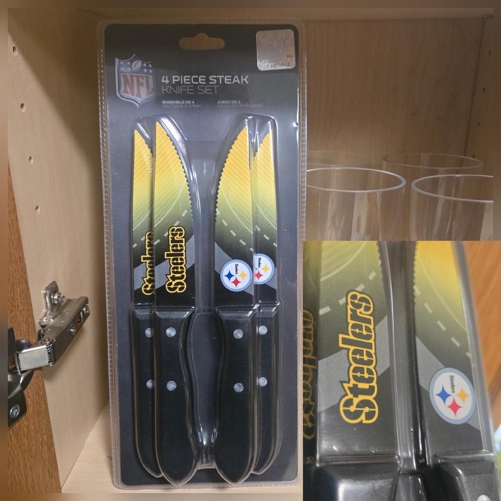 NFL Pittsburgh Steelers 4 Piece Cutlery Knife Set NEW